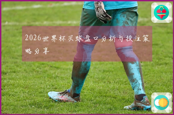 2026世界杯买球盘口分析与投注策略分享